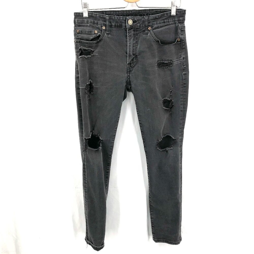 American Eagle N(e)xt Level Flex Slim Jeans distressed denim black 31x30 Men's